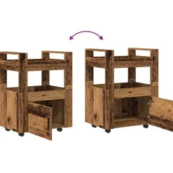 vidaXL Carros E Islas-Carro de Cocina 60 x 45 x 80 cm
