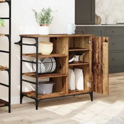 vidaXL Carro de Cocina Madera vieja 87.5 x 39 x 84.5 cm Madera envejecida Sale