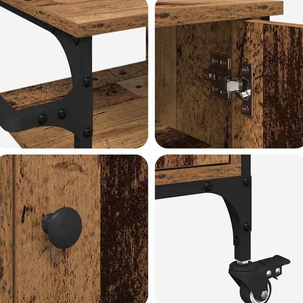 vidaXL Carro de Cocina Madera vieja 87.5 x 39 x 84.5 cm Madera envejecida Sale