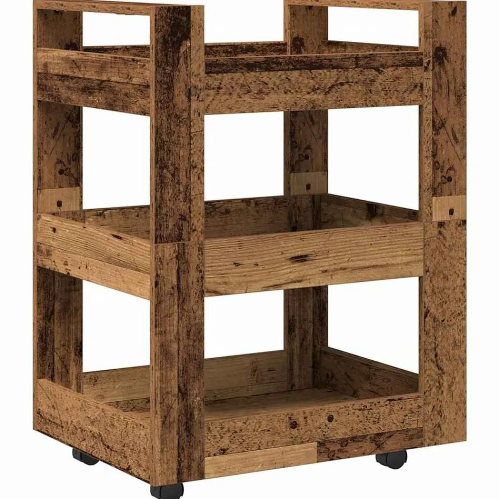 vidaXL Carro de Cocina Madera de roble 60 x 45 x 80 cm Madera envejecida Clearance
