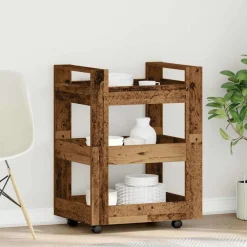 vidaXL Carro de Cocina Madera de roble 60 x 45 x 80 cm Madera envejecida Clearance