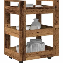 vidaXL Carro de Cocina Madera de roble 60 x 45 x 80 cm Madera envejecida Clearance