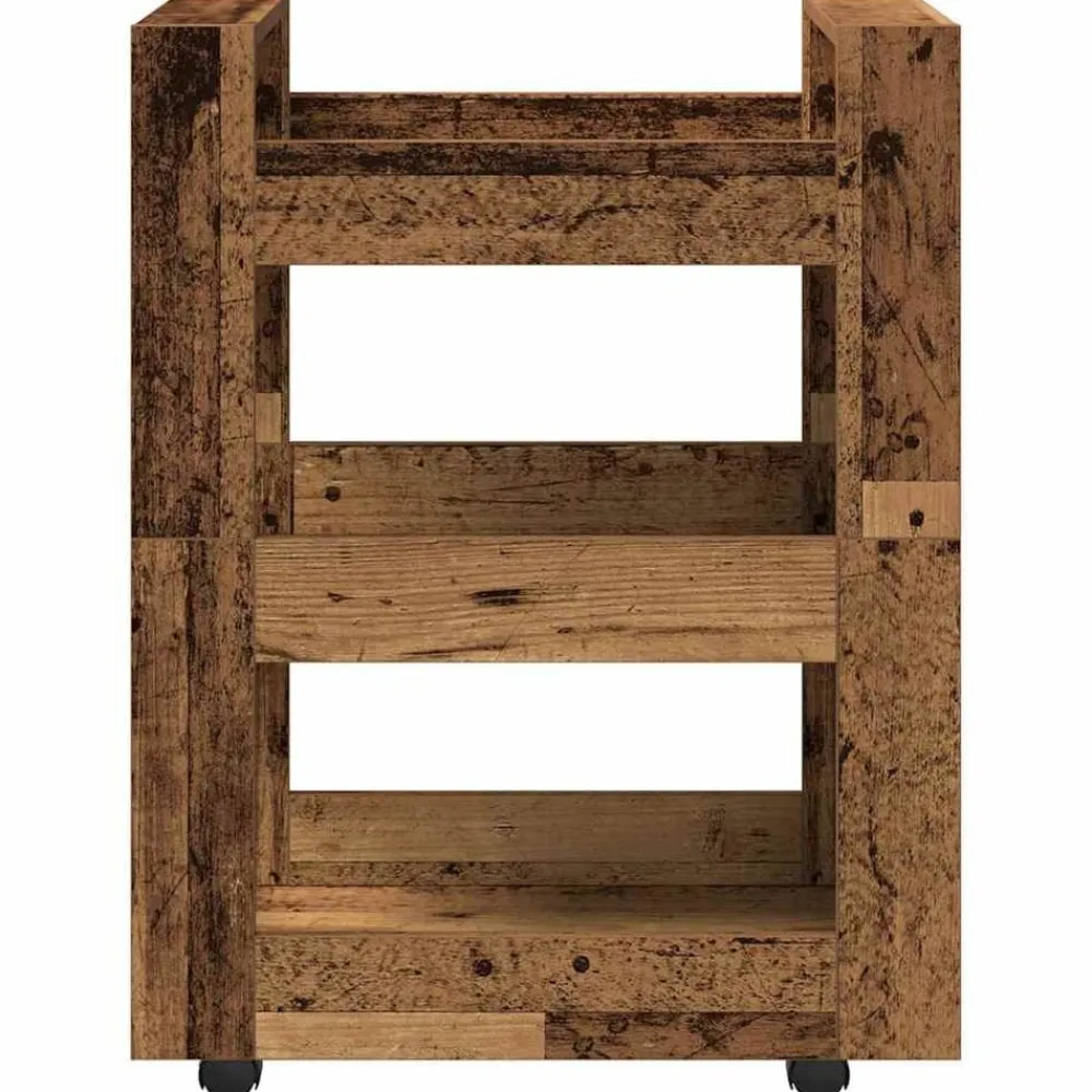 vidaXL Carro de Cocina Madera de roble 60 x 45 x 80 cm Madera envejecida Clearance