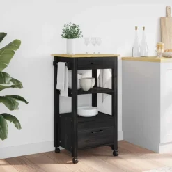 vidaXL Carro de Cocina MONZA 48 x 40 x 88,5 cm Negro