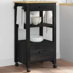 vidaXL Carro de Cocina MONZA 48 x 40 x 88,5 cm Negro