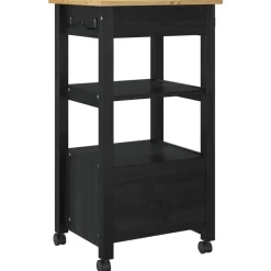 vidaXL Carro de Cocina MONZA 48 x 40 x 88,5 cm Negro