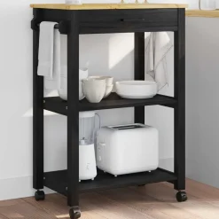 vidaXL Carro de Cocina MONZA 60 x 40 x 88,5 cm Negro Best