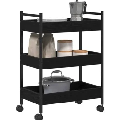 vidaXL Carro de Cocina 50 x 30 x 70 cm Roble negro Sale