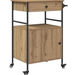 vidaXL Carros E Islas-Carro de Cocina Roble artesanal 56 x 43 x 89,5 cm