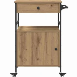vidaXL Carros E Islas-Carro de Cocina Roble artesanal 56 x 43 x 89,5 cm