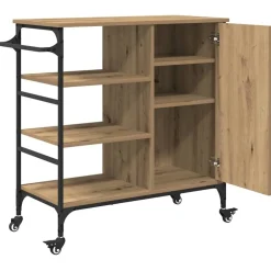 vidaXL Carro de Cocina Roble artesanal 87.5 x 39 x 84.5 cm Roble artisan Sale
