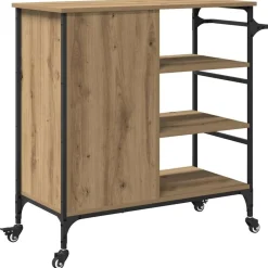 vidaXL Carro de Cocina Roble artesanal 87.5 x 39 x 84.5 cm Roble artisan Sale