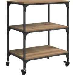 vidaXL Carro de Cocina Roble artesanal 60 x 41 x 76 cm Roble artisan Hot