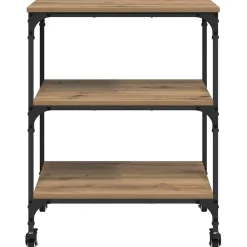 vidaXL Carro de Cocina Roble artesanal 60 x 41 x 76 cm Roble artisan Hot