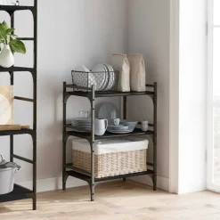 vidaXL Carro de Cocina 50 x 35 x 75.5 cm Roble negro Sale