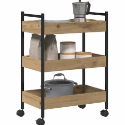 vidaXL Carros E Islas-Carro de Cocina Roble artesanal 50 x 30 x 70 cm