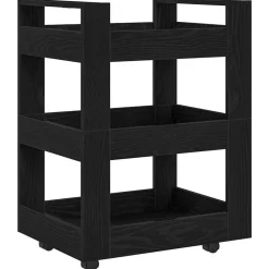 vidaXL Carro de Cocina 60 x 45 x 80 cm Roble negro New