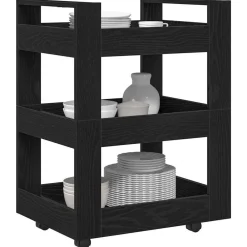 vidaXL Carro de Cocina 60 x 45 x 80 cm Roble negro New