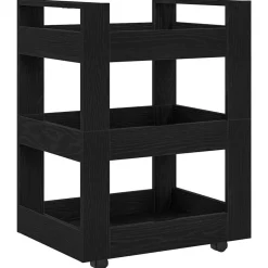 vidaXL Carro de Cocina 60 x 45 x 80 cm Roble negro New