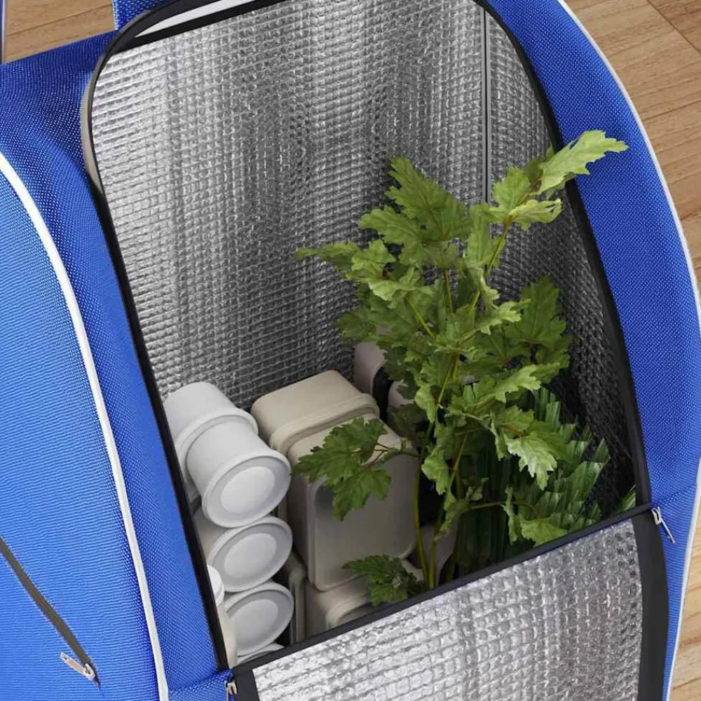 vidaXL Carro de compras 39.5 x 33 x 93 cm Tela Oxford Azul Clearance