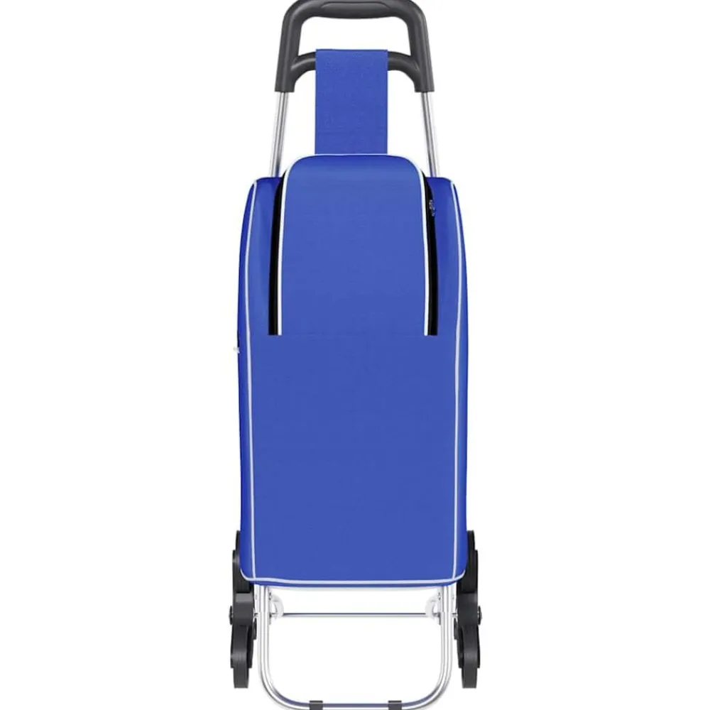 vidaXL Carro de compras 39.5 x 33 x 93 cm Tela Oxford Azul Clearance