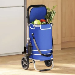 vidaXL Maletas Y Bolsos De Viaje-Carro de compras 36,5 x 46,5 x 100,5 cm Tela Oxford
