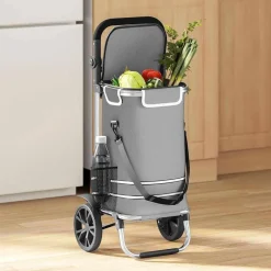 vidaXL Maletas Y Bolsos De Viaje-Carro de compras 36,5 x 46,5 x 100,5 cm Tela Oxford
