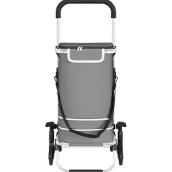 vidaXL Carro de compras 47 x 39 x 100,5 cm Tela Oxford Gris Hot