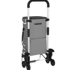 vidaXL Carro de compras 47 x 39 x 100,5 cm Tela Oxford Gris Hot