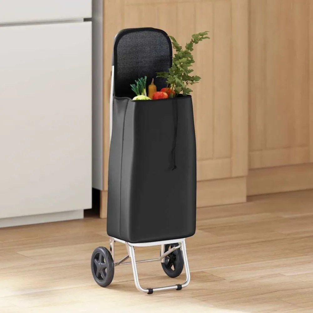 vidaXL Carro de compras 35 x 28 x 92 cm Tela Oxford Negro Online