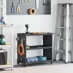 vidaXL Carro de herramientas con estante 75 x 35 x 73 cm Antracita Outlet