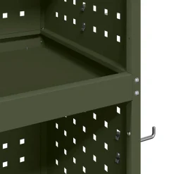 vidaXL Carro de herramientas con estante 65 x 35 x 111 cm Verde oliva Clearance