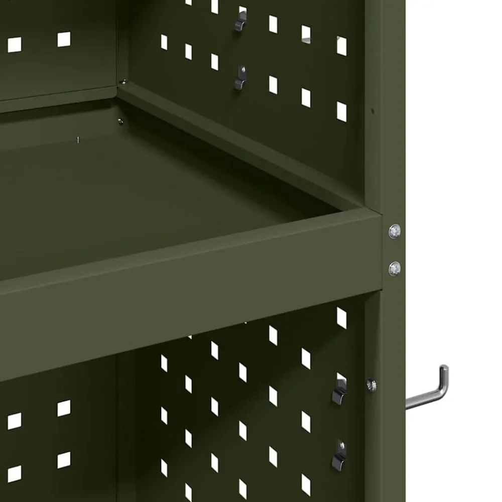 vidaXL Carro de herramientas con estante 65 x 35 x 111 cm Verde oliva Clearance
