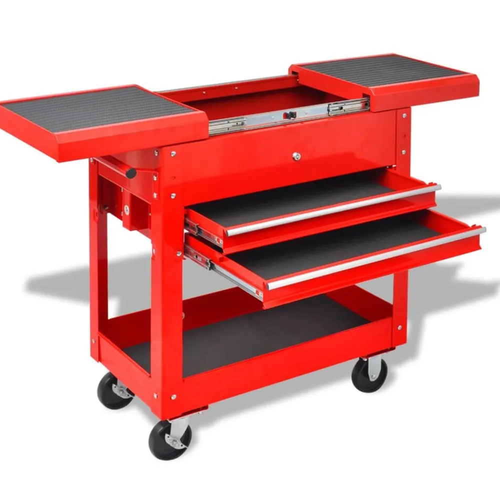 vidaXL Herramientas-Carro de herramientas Rojo 70.5 x 37 x 71 cm Acero