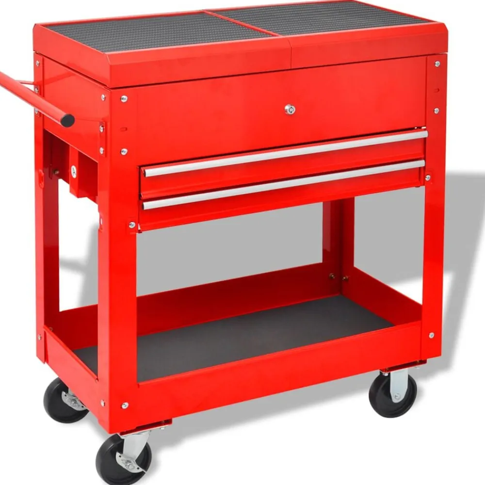 vidaXL Herramientas-Carro de herramientas Rojo 70.5 x 37 x 71 cm Acero