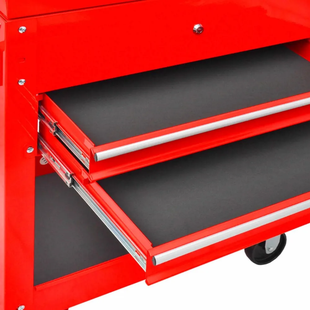 vidaXL Herramientas-Carro de herramientas Rojo 70.5 x 37 x 71 cm Acero
