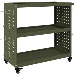 vidaXL Accesorios De Bricolaje-Carro de herramientas con estante 75 x 35 x 73 cm
