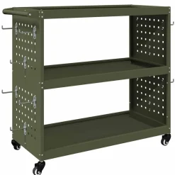 vidaXL Accesorios De Bricolaje-Carro de herramientas con estante 75 x 35 x 73 cm