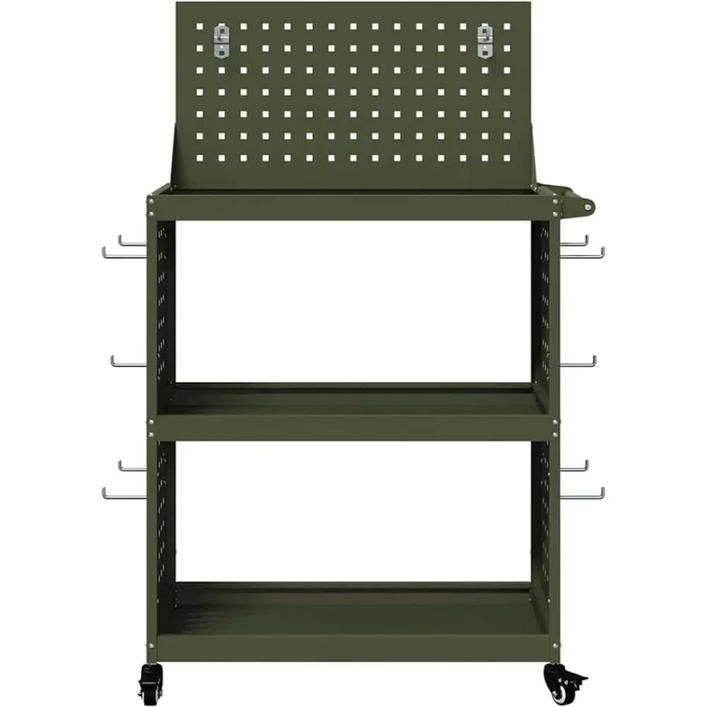 vidaXL Accesorios De Bricolaje-Carro de herramientas con estante 65 x 35 x 111 cm