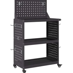 vidaXL Accesorios De Bricolaje-Carro de herramientas con estante 65 x 35 x 111 cm