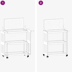 vidaXL Carro de herramientas con estante 65 x 35 x 111 cm Antracita