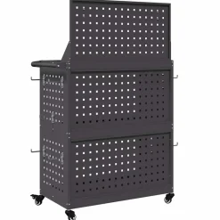 vidaXL Accesorios De Bricolaje-Carro de herramientas con estante 65 x 35 x 111 cm