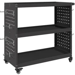 vidaXL Carro de herramientas con estante 75 x 35 x 73 cm Negro New