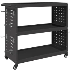 vidaXL Carro de herramientas con estante 75 x 35 x 73 cm Negro New