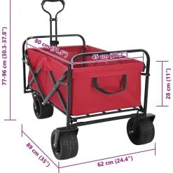 vidaXL Herramientas-Carro de Mano Plegable 89 x 63 x 96 cm Acero y Tela Oxford