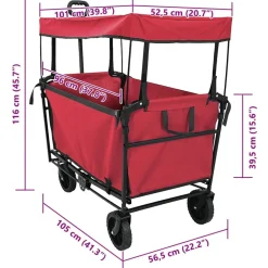 vidaXL Herramientas-Carro de Mano Plegable 105 x 56.5 x 116 cm Tela Oxford