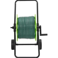 vidaXL Accesorios De Bricolaje-Carro de rollo con manguera verde 30 m PVC