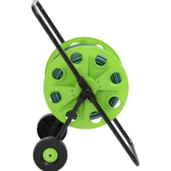 vidaXL Accesorios De Bricolaje-Carro de rollo con manguera verde 30 m PVC