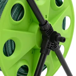 vidaXL Accesorios De Bricolaje-Carro de rollo con manguera verde 30 m PVC