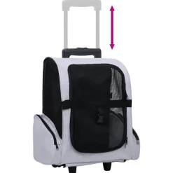vidaXL Carro plegable para mascotas multiusos Gris Discount
